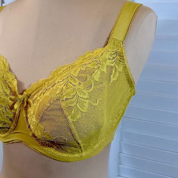 next Lizzie Bra Size 32G Mustard Yellow Lace - Picture 6 of 14